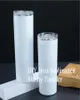50pcs Sublimation Blanks Tumbler Stainless Steel Coffee Mug Insulated Wine Vacuum White Water Bottles 20OZ1981024