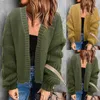 Kvinnors stickor Fashion Women Sweater Cardigan Solid Color Long Sleeve Loose Casual Tops Womens Plus Size Kvinnliga utkläder damer