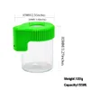 Smooth Shop Plastic Verre Lumière Rangement de rangement Magniture Jar Jar Vue Vue de visualisation 155 ml Boîte de pilule en plastique Vacuum