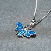Colliers pendants Small Bee for Women Silver Color Chain Collier Dainty Bridal Blue Imitation Opal Wedding