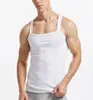 Onderhirts Men Summer Vest Huiskleding vaste katoenen tanks vierkante nek sportschool sport mouwloos shirt onzichtbaar ondergoed ondergoed 8552530