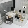 Boîtes de rangement Organisateur de boîte de cosmétiques transparent de bureau avec porte-stylo de tiroirs Rack stationnaire pour les bureaux de bureau