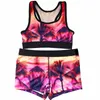 Dames Swimwear Summer Swimsuit Tank Top+Shorts Tweede stuk set Split Swimsuit Elastic Sports Suit Beach Bikini