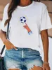 Women's T-Shirt Football Womens T-Shirt Argentina Tops Female Print Graphic Regular Comfortable Simple Loose Comfortable Skin-FriendlyTs Y240509