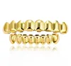 MEN039S und Women039s Gold Grillz -Klammern Mode HipHop -Schmuck 8 Top -Klammern und 6 Bod Broces2211677