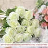 50 PCS Artificial Rose Flower Silk Roses Bouquet Real Look Fake for Home Wedding Centerpieces Party Decorations 240510