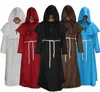 Halloween Adulte Men Medieval moines Wizard Cosplay Costumes Halloween pour hommes Adulte Religious Godfather Party Wizard Hooded Robe RR6894582