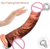 Беспроводная дистанционное управление кожа ощущается жизненная дилагольная вибрация Большой пенис с температурой и присосками для женщин 2106185467292
