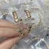 Frau C Ohrring Luxus Charme Stud Hoop Ohrbriefbrief Brand Designer Frauen Gold Ohrringe Chanells Perlen Diamant Schmuck 77
