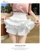 Faldas Summer Skirt Skirt Women Tiered Anti-Eptied Solid Color Mini Mujer Elástica de ropa de moda de cintura alta