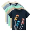 T-shirt 2024 Summer Nuovi bambini Abbigliamento Lettere fogliare Stampa per bambini Abbigliamento per bambini T-shirt a maniche corte T-shirt in cotone T-shirt Shiringl2405