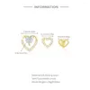 Orecchini per borchie AIDE 925 Sterling Silver 3pcs Set Oreno piercing a cuore vuoto lucido per donne 18k oro semplice gioielli di alta qualità di alta qualità