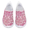 Lässige Schuhe rosa Herzmuster Sommerfrau flache Penny Slaafers Frauen Mesh Slip auf Flats Sneaker Damen Sneakers