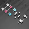 Tepelringen schattige zoete piercing tepel ringen schild katten gezicht sparkle tepel barbell roestvrijstalen clicker creatieve piercing body sieraden y240510