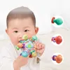 Dişer Oyuncaklar Montessori Bebek Oyuncaklar 0 12 ay sensör çıngırak dişleri kavrama aktivite geliştirme oyuncak silikon bebek dişleri oyuncak d240509