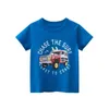T-shirts Summer Nouveau 2024 Cartoon Car T-shirt garçons et filles T-shirt à manches courtes Top Childrens O-Neck Coton T-shirt Direct Shippingl2405