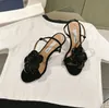 Cristalli di moda allacciati scarpe da taglio poco profonde Girl Slingback Pompa con tacchi alti in pelle Sandali impreziositi sandali tallone gattino 10 cm con scatola taglia 34-42