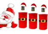 Christmas Santa Deluxe Wine Bottle Cover Set Festival Festival Party Decoration Costume Chapeau Bouteille de vide de vin Top2929011