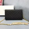 1168-1 Dame Evening Chain Bags Lambskin Caviar Leder Classic V Line Faden mit Cover-Umschlag Crossbody Bag 155Q
