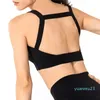 Gevoerde sportbeha met hoge ondersteuning vierkante nek schokdemper open rug bra dames rennen yoga vest gym crop vest