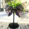 Sonho natural Amethyst Butterfly Wings Crystal com Stand Energy Gemstone Healing Stone 240430