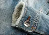 Mens Designer Jackets Vintage Ripped Black Blue Denim Cowboy Shirts Male Female Winter Jacket Casual Fur Collar Coat