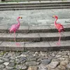 Qngcolrcy Garden Beelden Sculpturen Metal Art, Pink Bird Art Outdoor Backyard Decor Patio Lawn Porch Ornament Flamingo Yard Decoration (roze met wit)