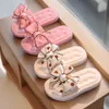 Children's for Girls New Outwear Summer Bow Pearl Anti Slip Home Beach Girl Girl Slippers