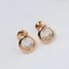 Stud Earrings S Fashionable Personalized Sparkling Glass Round Anti Allergy Transparent Exquisite Accessories Brand Jewelry