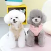 Vêtements pour chiens hiver en peluche de animaux de compagnie en peluche robe d'ours blanc chiot jupe princesse mignonne avec boucle de traction