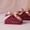 3pcs подарочная упаковка 5pcs Champagne Gold Bow Triangle Свадебная конфетка