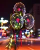 Handtag led ballong med pinnar lysande transparent rosbukett ballonger bröllop födelsedagsfest dekorationer led lätt ballong9271447