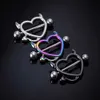 Anelli di capezzolo 1 paio di coppie 14g in acciaio inossidabile piercing gioiello piercing cuore perforare barre per pirsoncini anelli di capezzolo copertura bilancini sexy piercings y240510