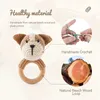 Zähler Spielzeug Babymusik Ratschenspielzeug Neugeborenen Hund Ratschende Süßtierpatchet Kork Armband Zähne Kinder Holzspielzeug D240509