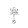 Labret lip piercing gioielli labret ASTM 36 anello di bilanciere curvo al sopracciglia internamente filettata con cartilagine di cartilagine da fiori Daith Helix Dhxme