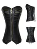 Steampunk Sexy Black Black Faux Leather Bust Bust Halter Corset Top Coloque Corpelet Burlesco Figurino Up Corsets7739142