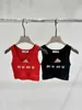 Camisoles Tanks Designer 2024 Women 's Outwear 로고를위한 New Summer Strap Tank Top Short Underlay, Slim Red Underlay Check DZ7Q