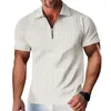 Herren T-Shirts Herren Polo Reißverschluss Kurzarm Hals T-Shirt Tipping Collar Business Casual Sports Shirt Sommertops Bluse Mode Kleidung