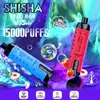 Bar d'alimentation Vapsolo d'origine Shisha 15000 Puffs Cigarettes électroniques jetables comprend la bobine de maille 22 ml rechargeable 650mAh RVB Light Disposables Vapes