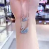 Diseñador de marca Collar de cisne de lujo Cristal chapado Diamante Diamante no desanimado Collar negro Collar Femenino de San Valentín Joya de joyas de joyas