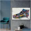 Gemälde Schuhe malen moderne ITI Street Art Leinwand Malereiemaler -Druck -Wandbild für Wohnzimmer Wohnzimmer Dekor frameless Drop DHV58 DHV58