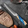 Xituo Damaskus Steak Messer Set 2-4 Stück Japanische VG10 Stahlblätter 5 Zoll Premium gezacktes Steakmesser Küchentischmesser Set