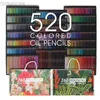 Crayons brutfuner 520pcs huile peinture de couleur ensemble de crayons soft croquis couleur crayon cadeau utilisé pour les fournitures d'art de peinture pour enfants d240510