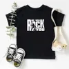 T-shirts We Will Rock You Queen Print Childrens T-shirt Summer White Top Childrens Fashion Casual T-shirt Anthem Childrens T-shirtL240509