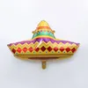Party Decoration Mexikansk karneval Färgglada Taco Pancake Burrito Cactus Alpaca Hat Aluminium Film Balloons Tropical Hawaiian