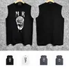 Summer New Anime Double Yarn Cotton ZJBAM074 Holding Planet Printed Vest Caistcoat R84W80 Lose Cotton Tleeveveless T-shirts Mężczyźni i kobiety