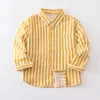 T-shirts Boys shirt stripes 2014 Spring/Summer childrens casual jacket long sleeved childrens shirt cotton design baby clothingL2405