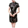 Casual jurken Chinese stijl Cheongsam Turtleneck Sexy bodycon Party Dress Women Vintage Classic Wedding Evening Vestidos