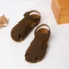 2024 Printemps Nouvelle édition coréenne Versatiles Boken Girls 'Chaussures en cuir Sandales pour enfants