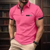 Polos Summer Mens Plain Award Colted Scased Casual High Quality Business Office Shirging Clothing Q240509